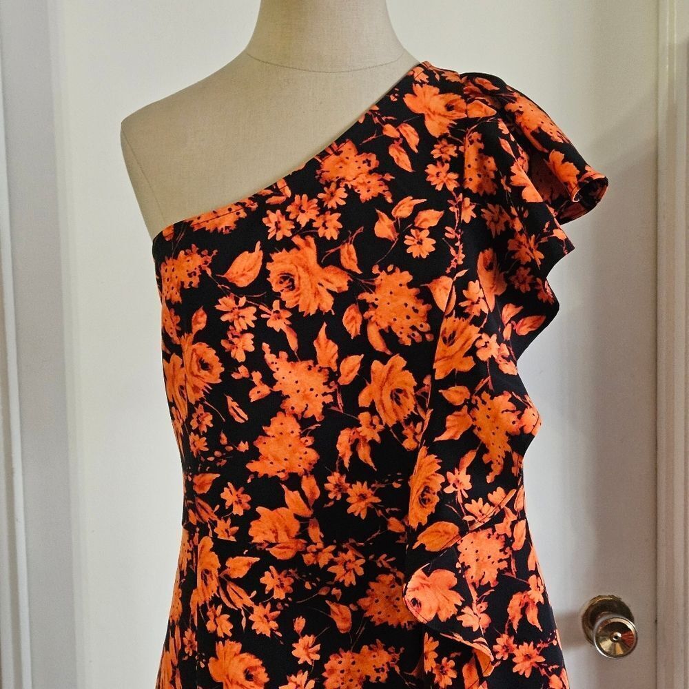 Chelsea 28 Women's Ruffle Floral One Shoulder Dress Size:Large NWOT - Picture 3 of 9